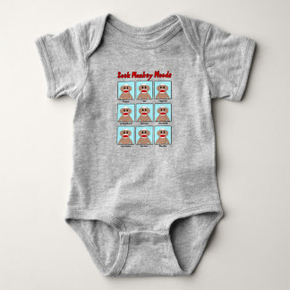 Sock Monkey Moods, gekleurd Romper