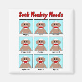 Sock Monkey Moods Magnet (Voorkant)
