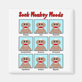 Sock Monkey Moods Magnet