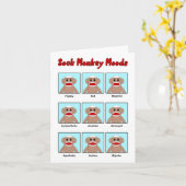 Sock Monkey Moods Note Kaart (Gele Bloem)