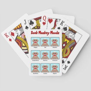 Sock Monkey Moods Pokerkaarten