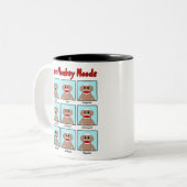 Sock Monkey Moods Tweekleurige Koffiemok (Voorkant links)