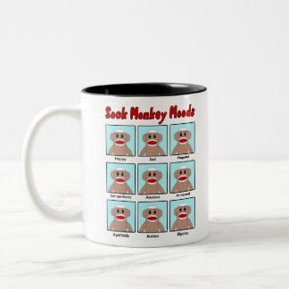 Sock Monkey Moods Tweekleurige Koffiemok