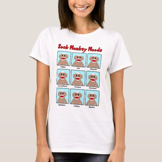Sock Monkey Moods Women's T-Shirt (Voorkant)