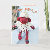 Sock Monkey - Native American Christmas Kaart (Voorkant)
