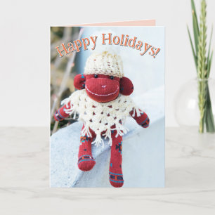 Sock Monkey - Native American Christmas Kaart