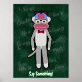 Sock Monkey Nerd Poster (Voorkant)