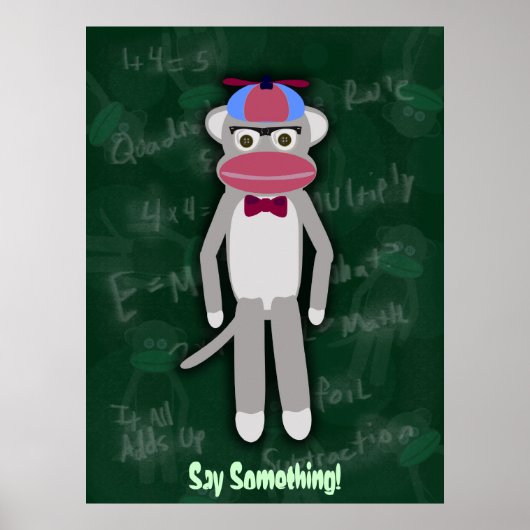  Sock Monkey Nerd Poster (Voorkant)