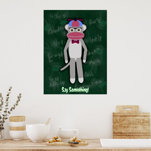 Sock Monkey Nerd Poster (Keuken)