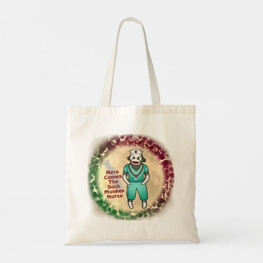 Sock Monkey Nurse canvas tas (Achterkant)