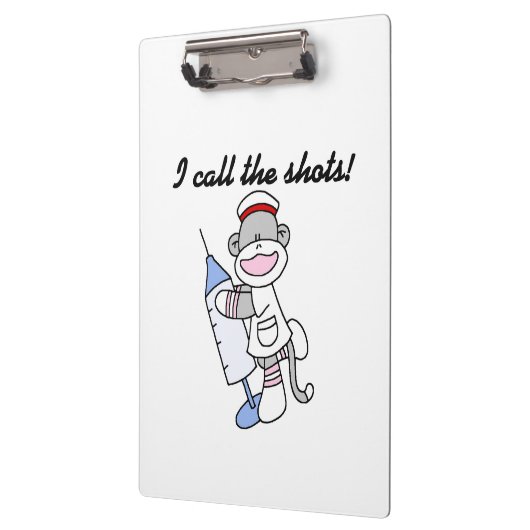 Sock Monkey Nurse I Call the Shots Klembord (Links)