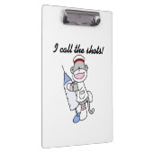 Sock Monkey Nurse I Call the Shots Klembord (Rechts)