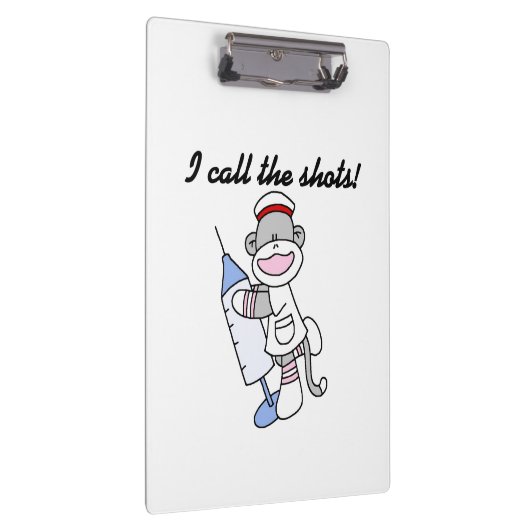 Sock Monkey Nurse I Call the Shots Klembord (Rechts)