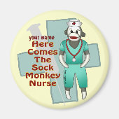 Sock Monkey Nurse Magneet (Voorkant)