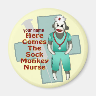 Sock Monkey Nurse Magneet