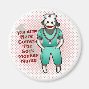 Sock Monkey Nurse magneet