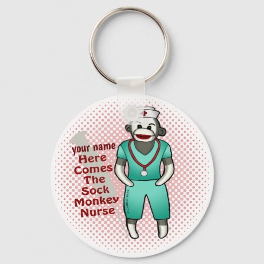 Sock Monkey Nurse sleutelhanger (Voorkant)