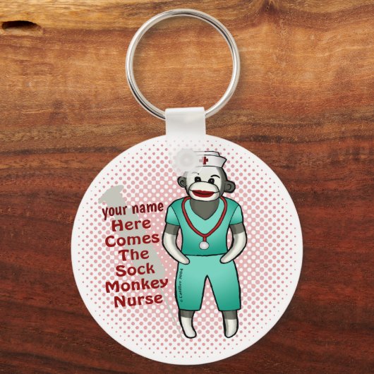 Sock Monkey Nurse sleutelhanger (Voorkant)