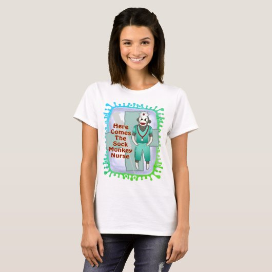 Sock Monkey Nurse t-shirt (Voorkant volledig)