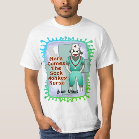 Sock Monkey Nurse t-shirt (Voorkant)