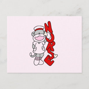 Sock Monkey Nurse T-shirts en geschenken Briefkaart