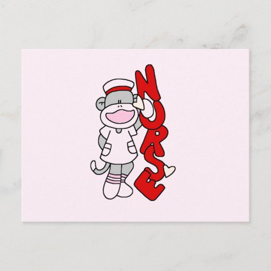 Sock Monkey Nurse T-shirts en geschenken Briefkaart (Voorkant)