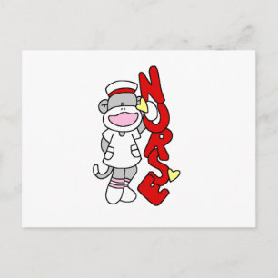 Sock Monkey Nurse T-shirts en geschenken Briefkaart