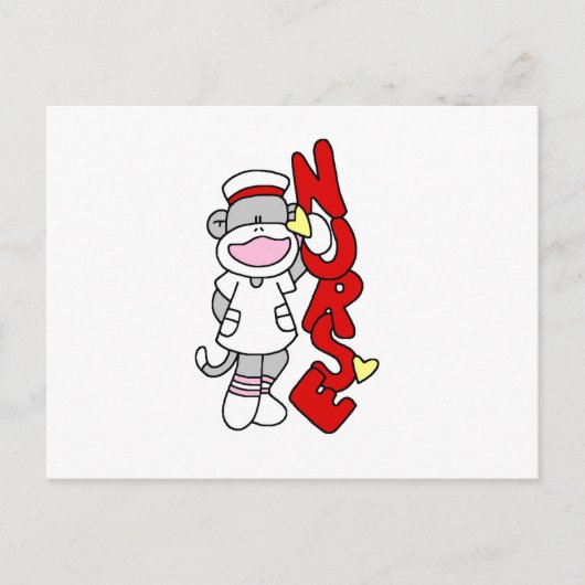 Sock Monkey Nurse T-shirts en geschenken Briefkaart (Voorkant)