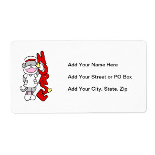 Sock Monkey Nurse T-shirts en geschenken Etiket