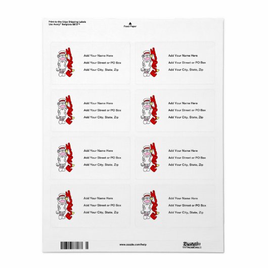 Sock Monkey Nurse T-shirts en geschenken Etiket (Full Sheet)