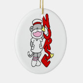 Sock Monkey Nurse T-shirts en geschenken Keramisch Ornament (Rechts)