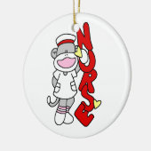 Sock Monkey Nurse T-shirts en geschenken Keramisch Ornament (Links)