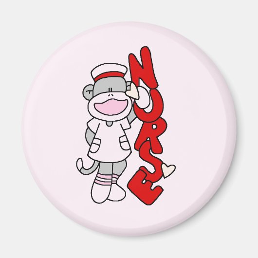 Sock Monkey Nurse T-shirts en geschenken Magneet (Voorkant)