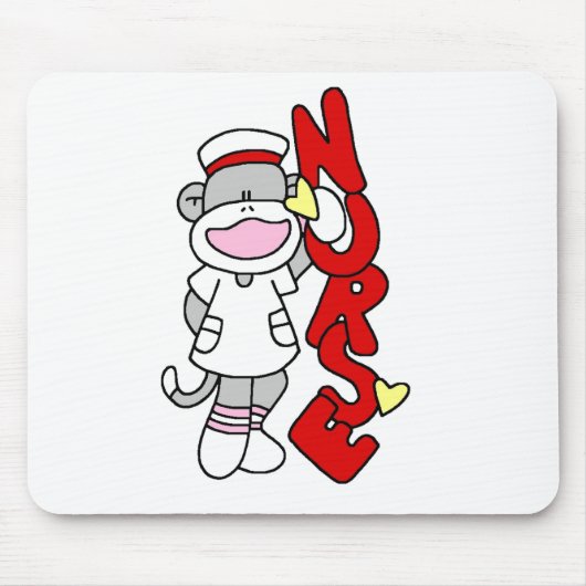 Sock Monkey Nurse T-shirts en geschenken Muismat (Voorkant)