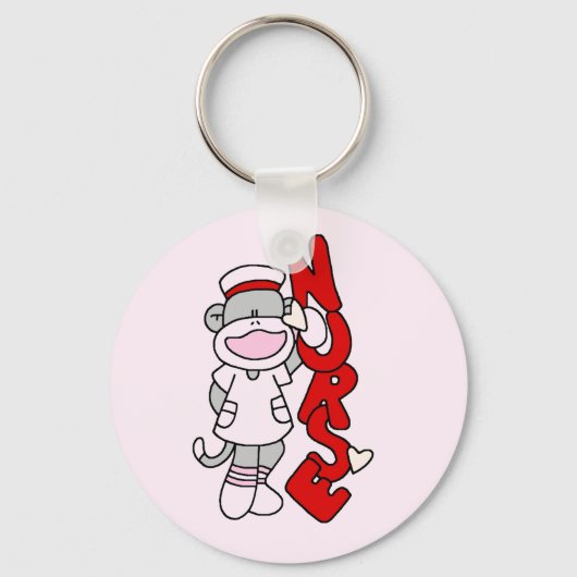 Sock Monkey Nurse T-shirts en geschenken Sleutelhanger (Voorkant)