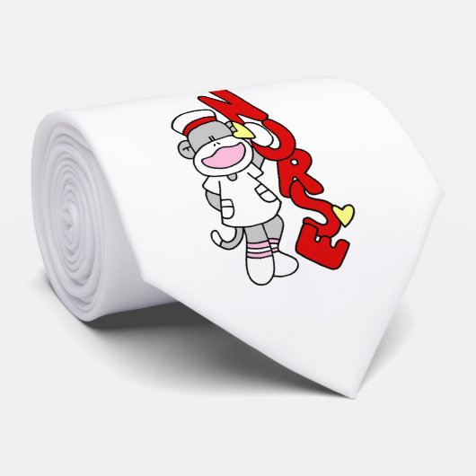 Sock Monkey Nurse T-shirts en geschenken Stropdas (Opgerold)