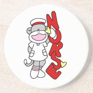 Sock Monkey Nurse T-shirts en geschenken Zandsteen Onderzetter