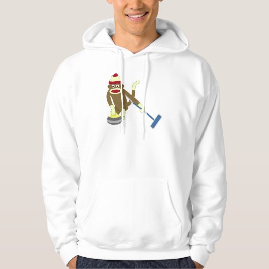 Sock Monkey Olympisch Curling Hoodie (Voorkant)