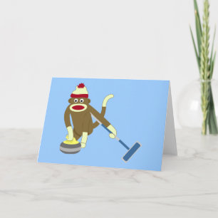 Sock Monkey Olympisch Curling Kaart