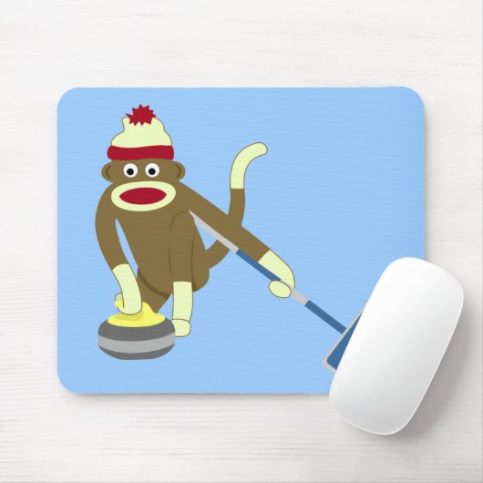 Sock Monkey Olympisch Curling Muismat (Met muis)
