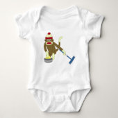 Sock Monkey Olympisch Curling Romper (Voorkant)