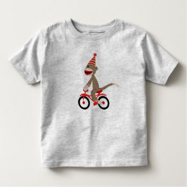 Sock Monkey op Bike Kinder Shirts