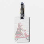 Sock Monkey op brommer Bagagelabel (Achterkant verticaal)