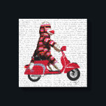 Sock Monkey op brommer Canvas Afdruk<br><div class="desc">Kinderen</div>