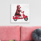 Sock Monkey op brommer Canvas Afdruk (Insitu (Woonkamer))