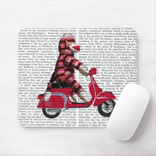 Sock Monkey op brommer Muismat (Met muis)