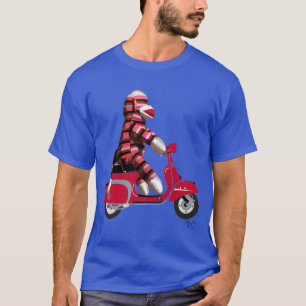 Sock Monkey op brommer T-shirt