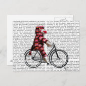 Sock Monkey op fiets Briefkaart (Voorkant / Achterkant)