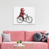 Sock Monkey op fiets Canvas Afdruk (Insitu (Woonkamer))