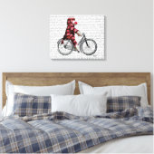 Sock Monkey op fiets Canvas Afdruk (Insitu (Slaapkamer))